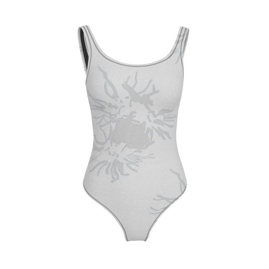Activewear | Women | Swimsuit | Abstract Whiskers Design Grey 80% | Outline Collection