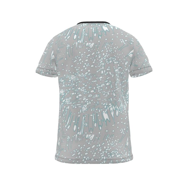 Men | T-Shirt | Profile Explosion Design Shadow Green & White on Grey | Outline Collection