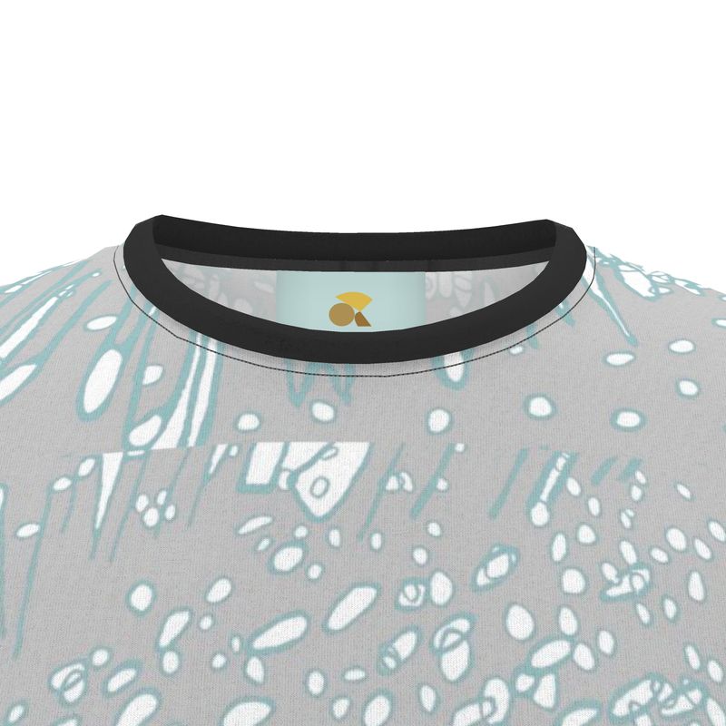 Men | T-Shirt | Profile Explosion Design Shadow Green & White on Grey | Outline Collection