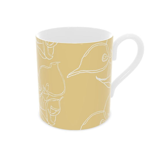 Homeware Accessories | Bone China Mug | 3D Silhouette Design Chamois & White | Outline Collection