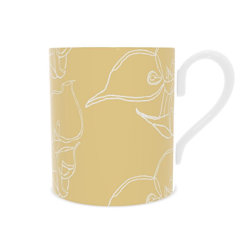Homeware Accessories | Bone China Mug | 3D Silhouette Design Chamois & White | Outline Collection