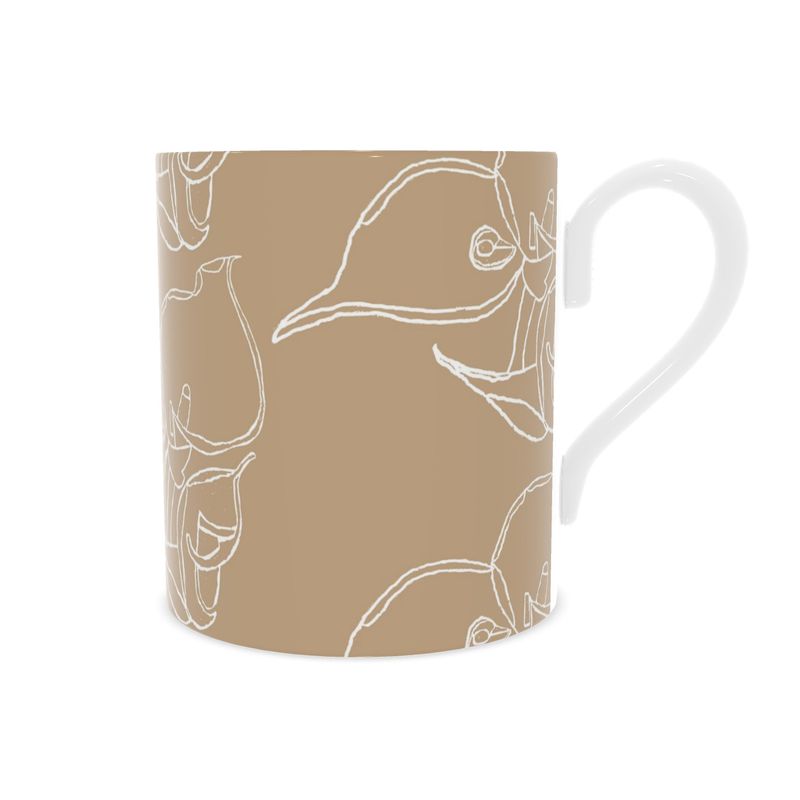 Homeware Accessories | Bone China Mug | 3D Silhouette Design Rodeo Dust & White  |  Outline Collection