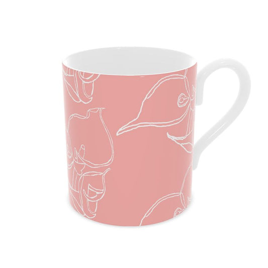 Homeware Accessories | Bone China Mug | 3D Silhouette Design Sundown  & White | Outline Collection