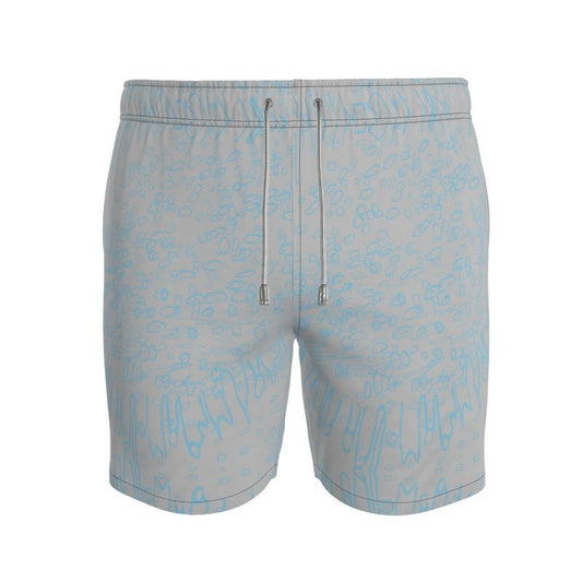 Men | Swim Shorts – Profile Explosion Design |  Cornflower on Grey | Outline Collection