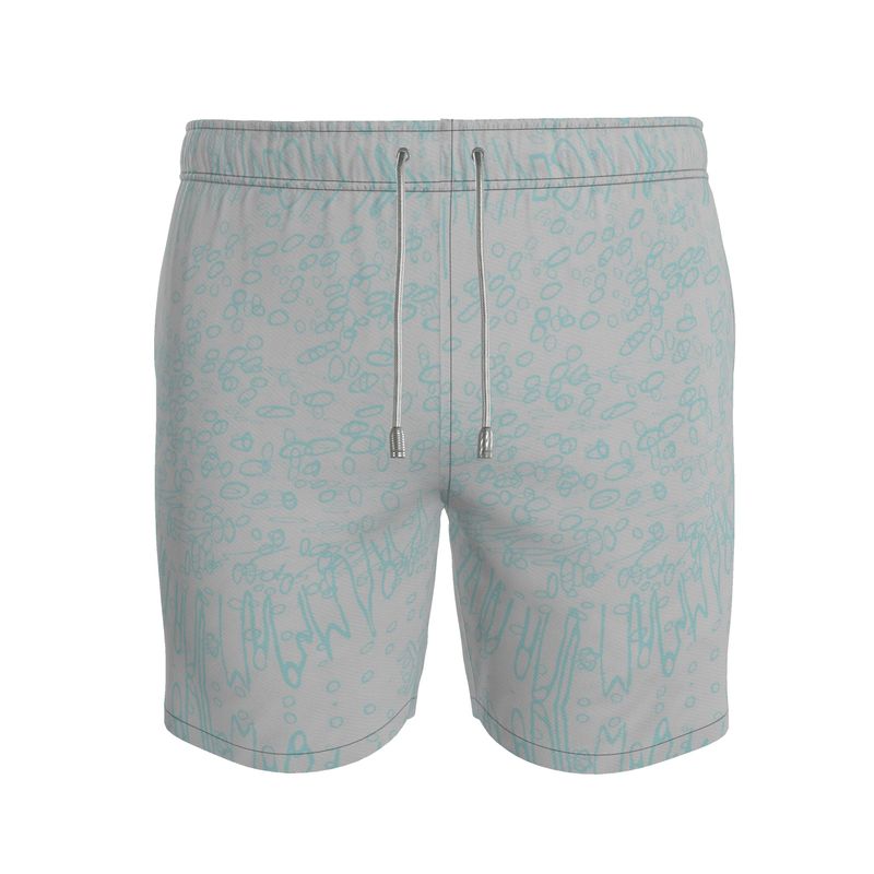 Men | Swim Shorts – Profile Explosion Design | Shadow Green on Grey | Outline Collection