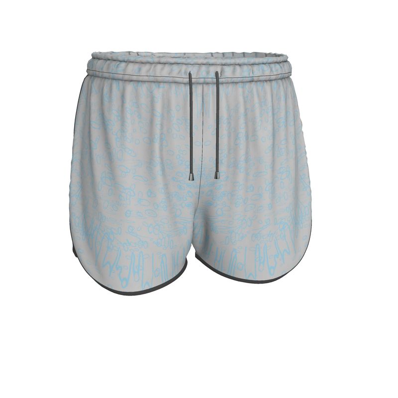 Women | Running Shorts | Profile Explosion Design Grey & Cornflower | Outline Collection