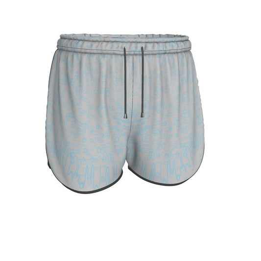 Women | Running Shorts | Profile Explosion Design Grey & Cornflower | Outline Collection