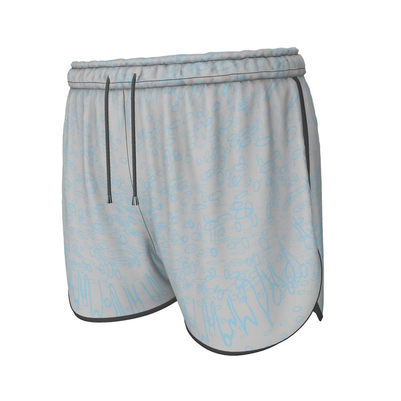 Women | Running Shorts | Profile Explosion Design Grey & Cornflower | Outline Collection