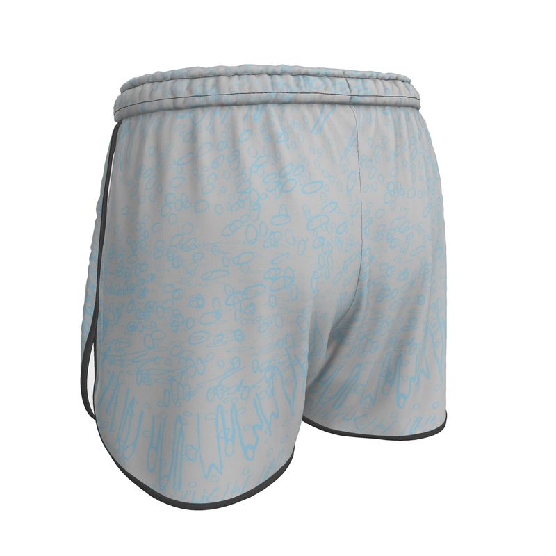 Women | Running Shorts | Profile Explosion Design Grey & Cornflower | Outline Collection