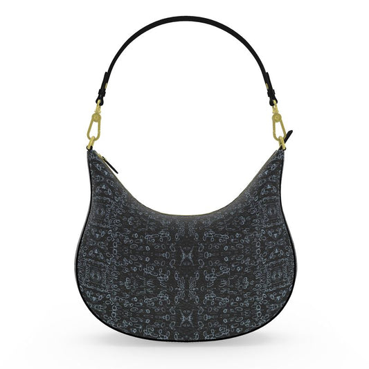 Approaching Christmas | Gifts | Women | Curve Hobo Bag | Profile Vortex Design Nepal & Black | Outline Glints Collection