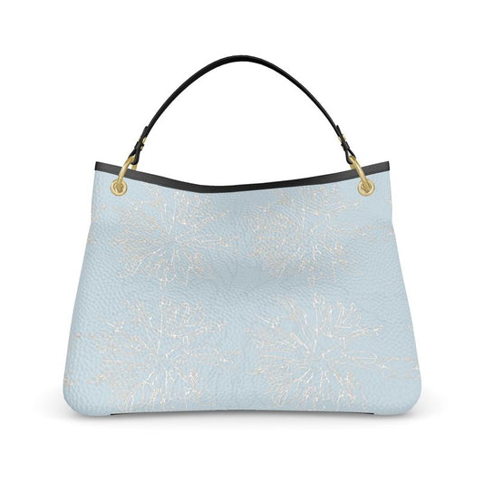 Approaching Christmas | Gifts | Women | Leather Slouch Bag | Mists in Contour Design Nepal, Reno Sand & White | Outline Glints Collection