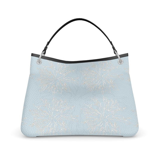 Approaching Christmas | Gifts | Women | Leather Slouch Bag | Mists in Contour Design Nepal, Reno Sand & White | Outline Glints Collection