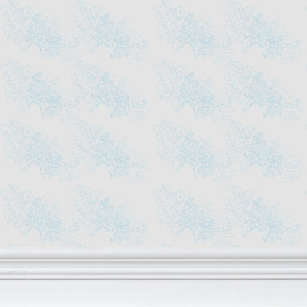 Interiors | Wallpaper | Evening Shadow Design Grey &  Cornflower | Outline Collection