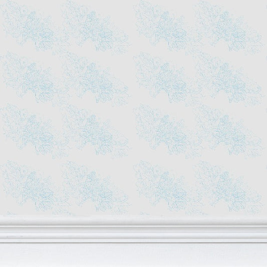 Interiors | Wallpaper | Evening Shadow Design Grey &  Cornflower | Outline Collection