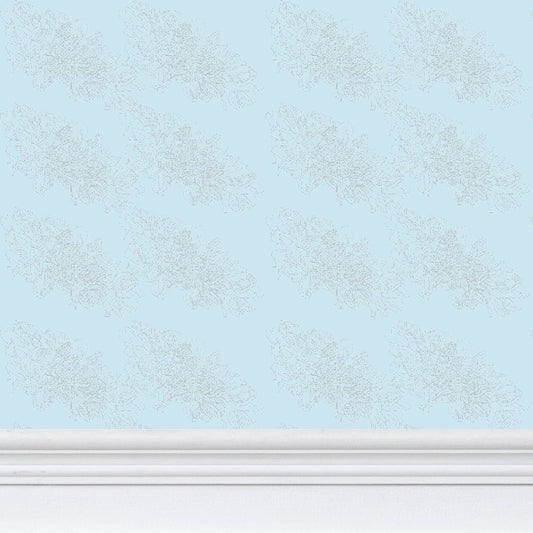Interiors | Wallpaper | Evening Shadow Design Cornflower & Grey | Outline Collection