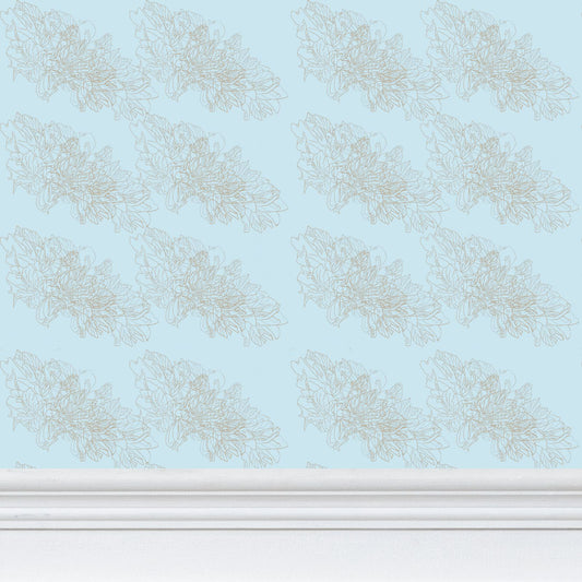 Interiors | Wallpaper | Evening Shadow Design Cornflower & Rodeo Dust | Outline Collection