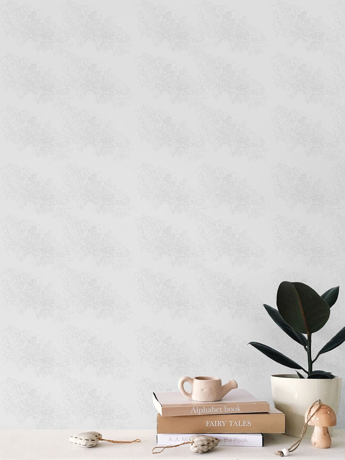 Interiors | Wallpaper | Evening Shadow Design in Grey & Grey | Outline Collection