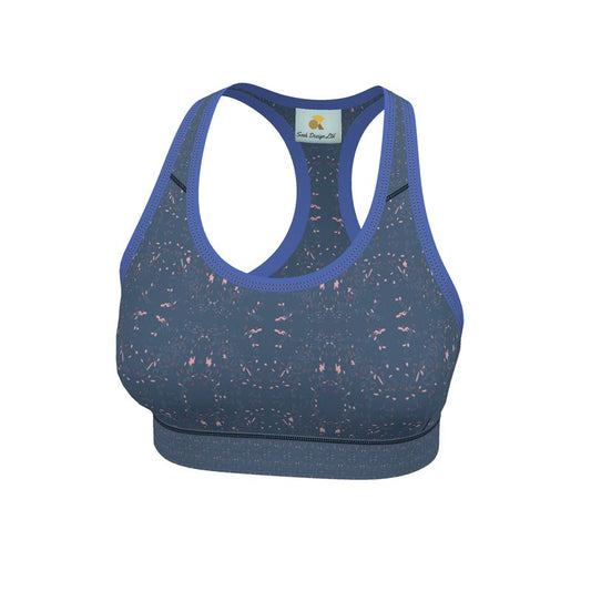 Autumn Arrival | Women | Sports Bra | Scatter Path Design Chambray & Multi | Clutter Collection
