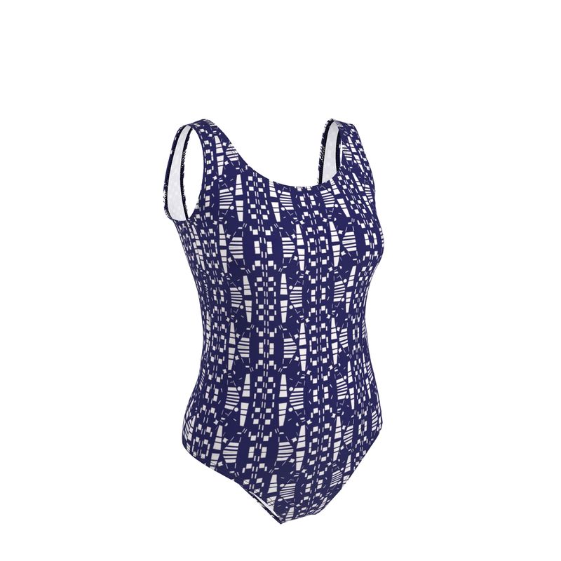 Activewear - Views in the City Collection - Women - Swimsuit - City Views Design - Navy & White