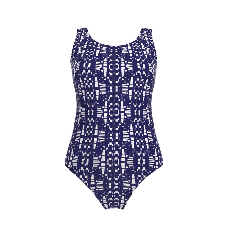 Activewear - Views in the City Collection - Women - Swimsuit - City Views Design - Navy & White