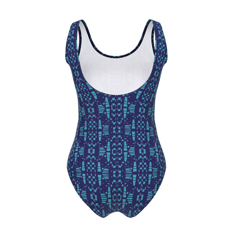 Activewear - Views in the City Collection - Women - Swimsuit - City Views Design - Navy & Light Teal