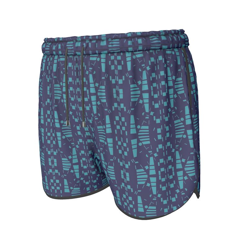 Women | Running Shorts | City Views Design Navy & Light Teal | Views in the City Collection