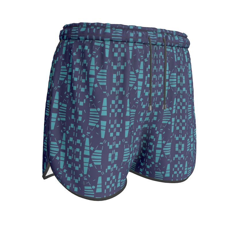 Women | Running Shorts | City Views Design Navy & Light Teal | Views in the City Collection