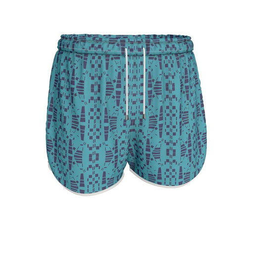 Women | Running Shorts | City Views Design Light Teal & Navy | Views in the City Collection