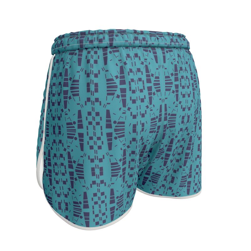 Women | Running Shorts | City Views Design Light Teal & Navy | Views in the City Collection