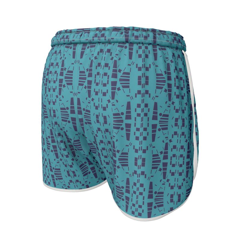 Women | Running Shorts | City Views Design Light Teal & Navy | Views in the City Collection