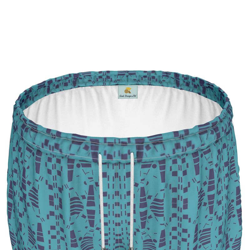 Women | Running Shorts | City Views Design Light Teal & Navy | Views in the City Collection
