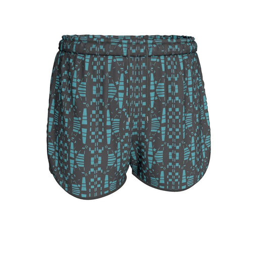 Women | Running Shorts | City Views Design Black & Light Teal | Views in the City Collection