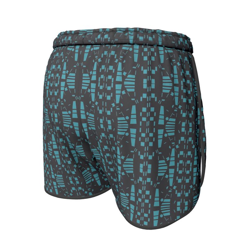 Women | Running Shorts | City Views Design Black & Light Teal | Views in the City Collection