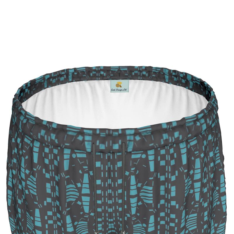 Women | Running Shorts | City Views Design Black & Light Teal | Views in the City Collection