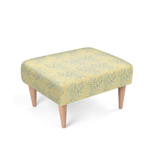 Breakthrough Collection - Interiors - Footstool with Intensified Transilience Design in Sandwisp Green Outline & White
