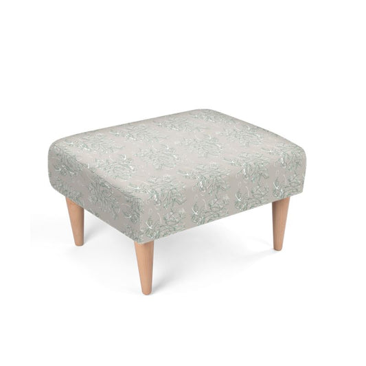 Breakthrough Collection - Interiors - Footstool with Intensified Transilience Design in Cloudy Green Outline & White