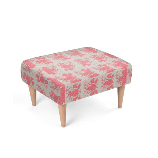 Breakthrough Collection - Interiors - Footstool with Intensified Transilience Design in Cloudy & Cardinal Red