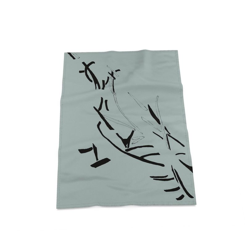 Autumn Arrival | Interiors | Tea Towel | Litter Trickle Design Black & Jet Stream | Fragmentation Collection
