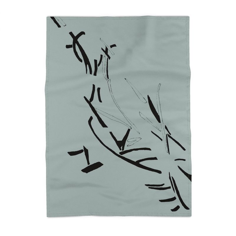 Autumn Arrival | Interiors | Tea Towel | Litter Trickle Design Black & Jet Stream | Fragmentation Collection