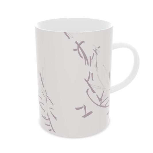 Autumn Arrival | Interiors | Fine Bone China Mug | Litter Trickle Design White 90% & Chatelle | Fragmentation Collection