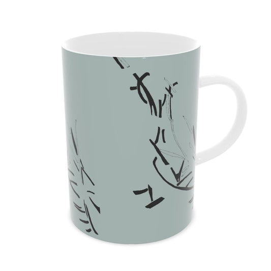 Autumn Arrival | Interiors | Fine Bone China Mug | Litter Trickle Design Jet Stream & Black | Fragmentation Collection
