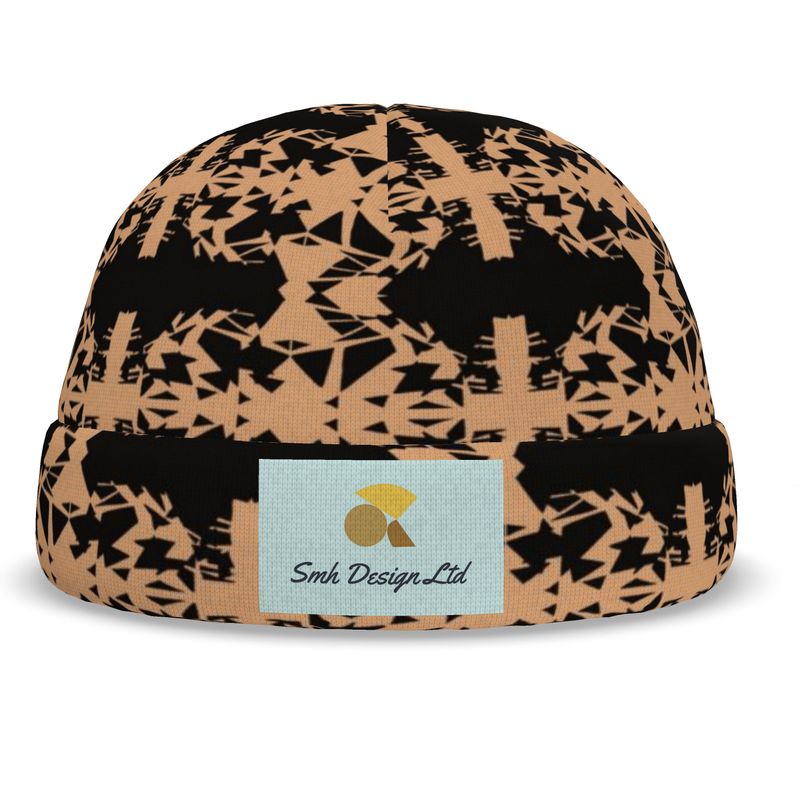 Unisex Beanie | Shards in Chaos Design Black &Feldspar   | Fragmentation Collection
