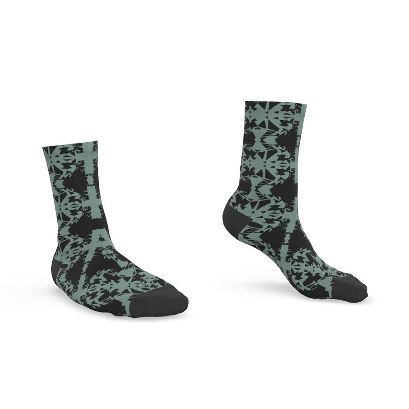 Approaching Christmas | Gifts | Men | Socks | Shards in Chaos Design Cascade & Black | Fragmentation Collection
