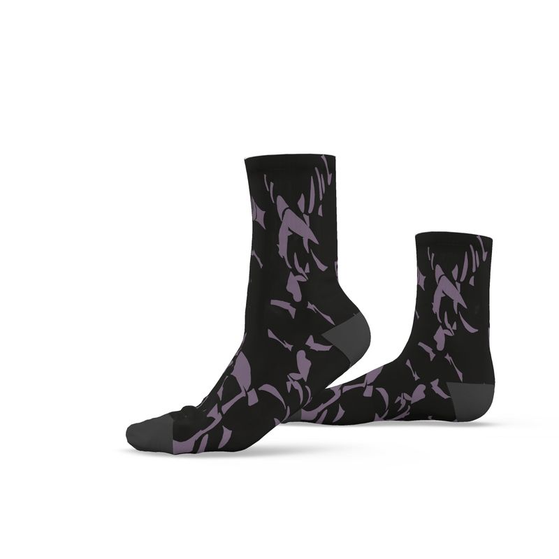 Approaching Christmas  | Gifts | Men | Socks | Tumbling Slivers Design Black & Mamba | Fragmentation Collection