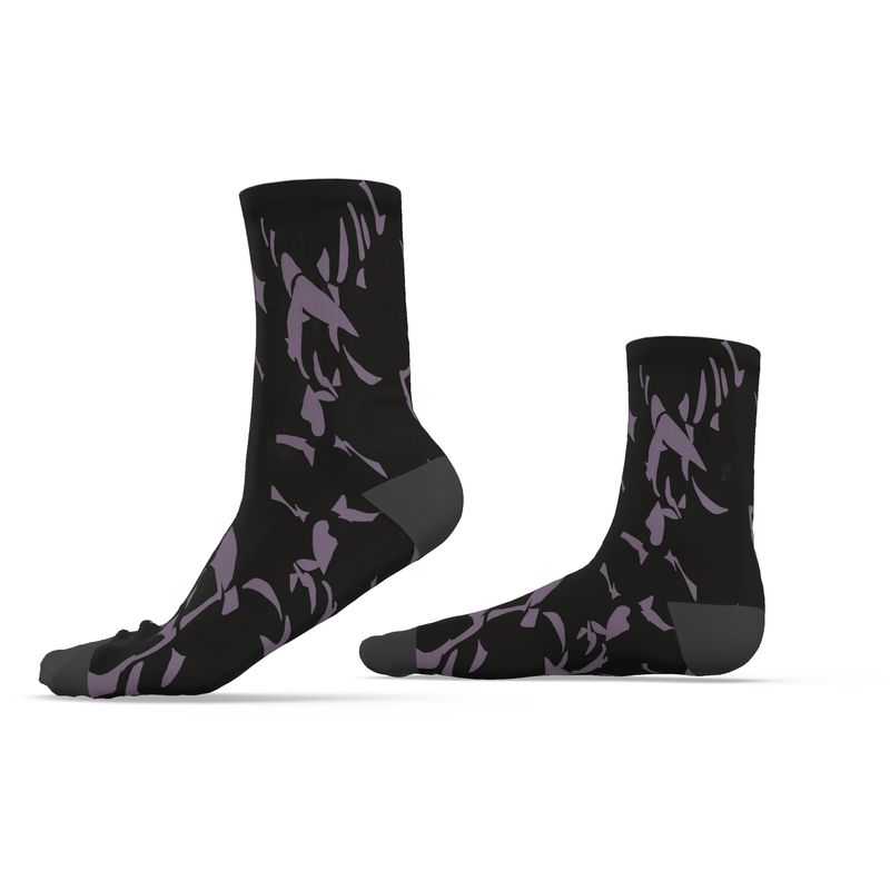 Approaching Christmas  | Gifts | Men | Socks | Tumbling Slivers Design Black & Mamba | Fragmentation Collection