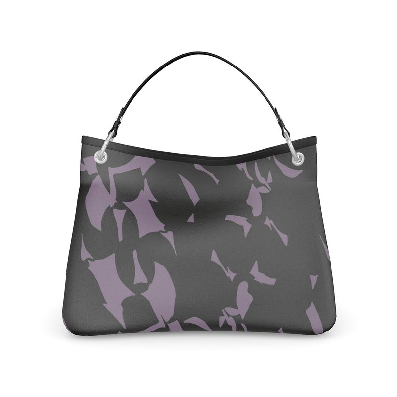 Approaching Christmas | Gifts | Women | Talbot Designer Slouch Bag | Tumbling Slivers Design Mamba & Black | Fragmentation Collection