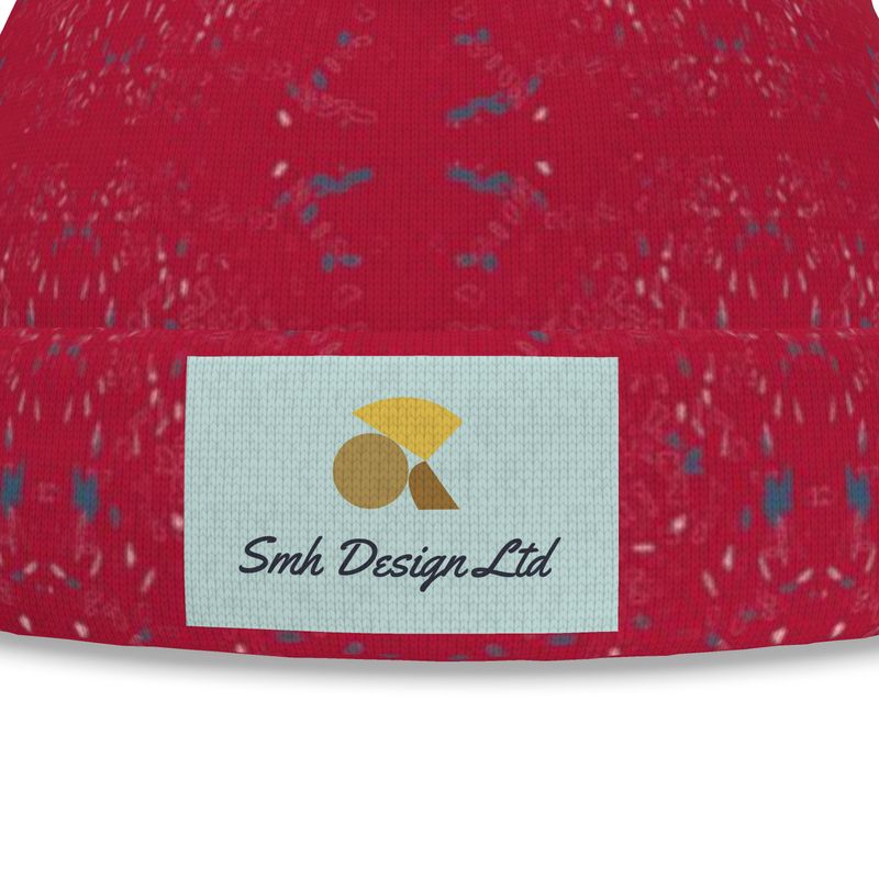 Approaching Christmas | Gifts | Adult Beanie | Scatter Path Design Cardinal Red & Multi |Clutter Collection