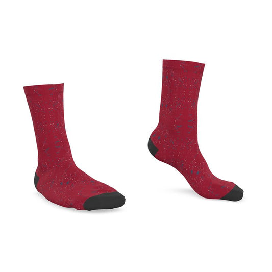 Arrived - New - Clutter Collection Revival - Men's Accessories - Socks - Cardinal Red and Multi